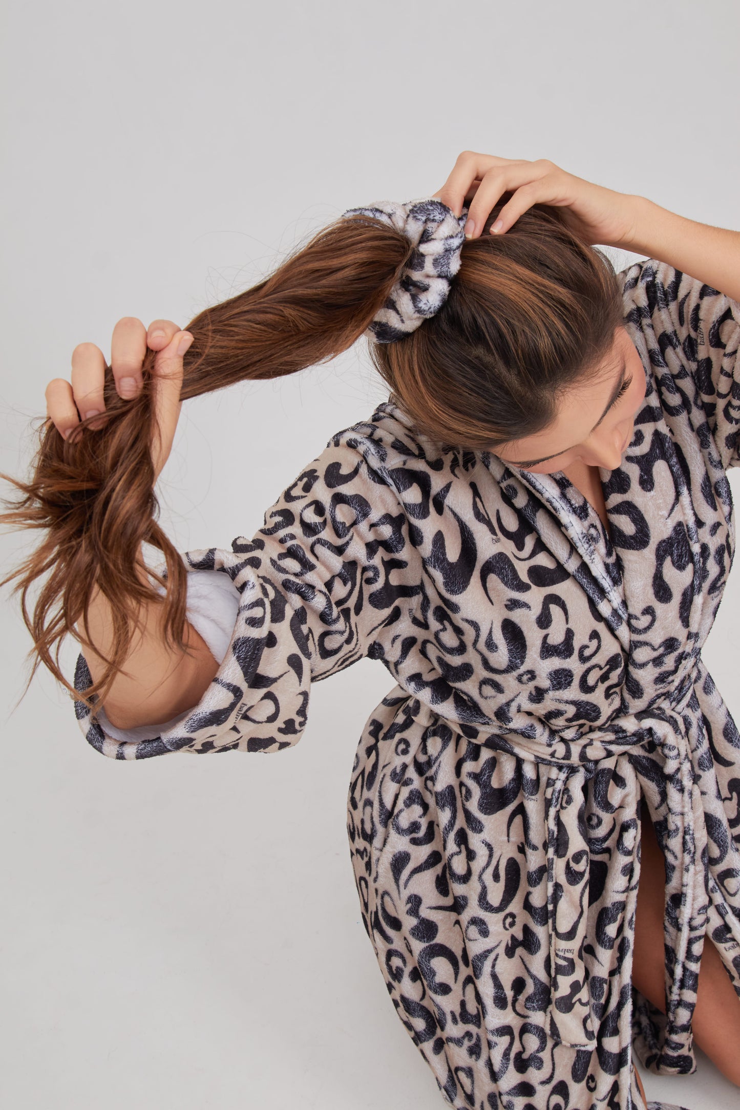 Black Animal Print Scrunchie