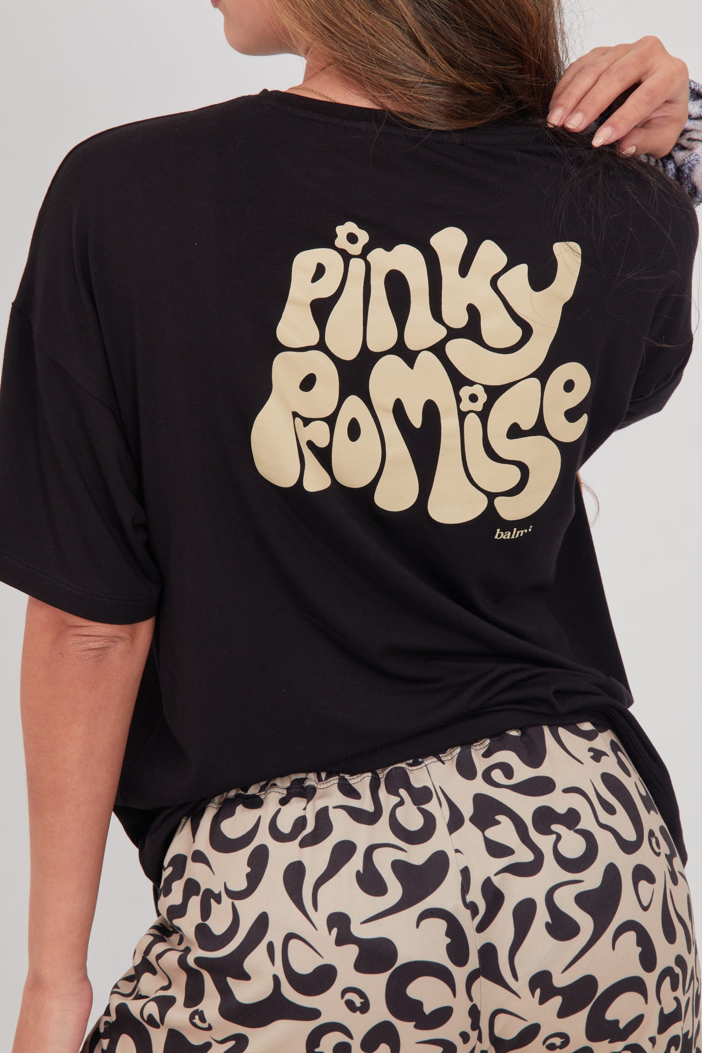 Black Oversized Pinky Promise T-shirt